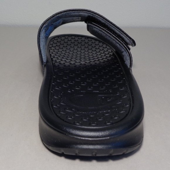 Champion Size 12 M LOGO SLIDE Black Sandals New Men's Shoes - Picture 9 of 15